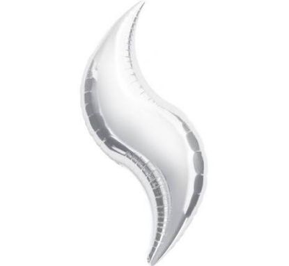 Picture of ANAGRAM FOIL BALLON - LARGE SHAPE 42" PLAIN CURVE SILVER X 3pcs