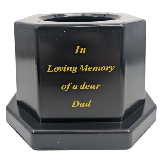 Picture of 18.5cm GRAVE VASE BLACK IN LOVING MEMORY OF A DEAR DAD