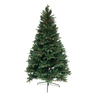 Picture of 1.8m (71") CHRISTMAS TREE GREEN WITH TOUCH OF SNOW CONES & BERRIES