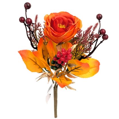 Picture of 28cm MINI AUTUMN MIXED BUSH ORANGE/RED